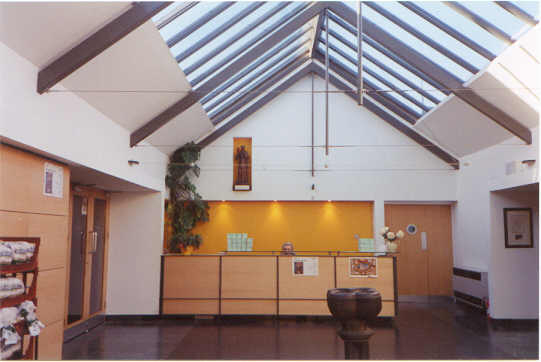 view towards the main reception
desk
